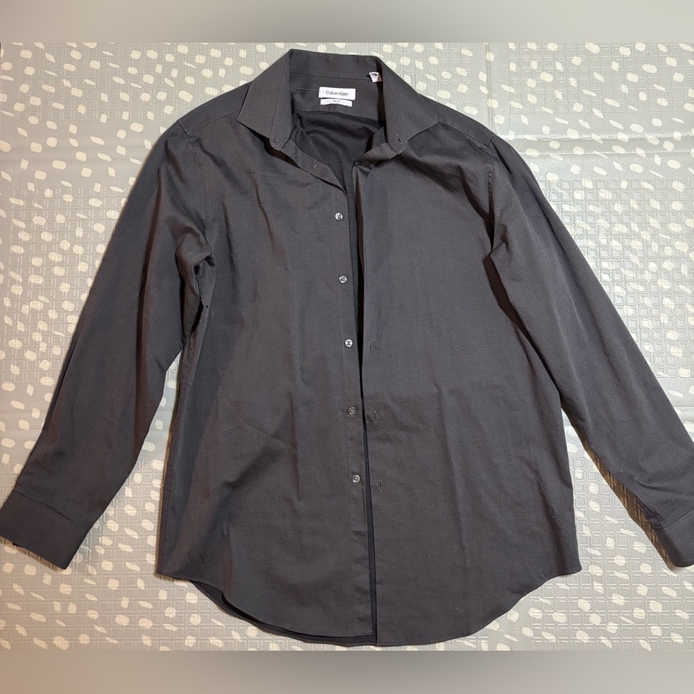 Calvin Klein Gray button up Shirt